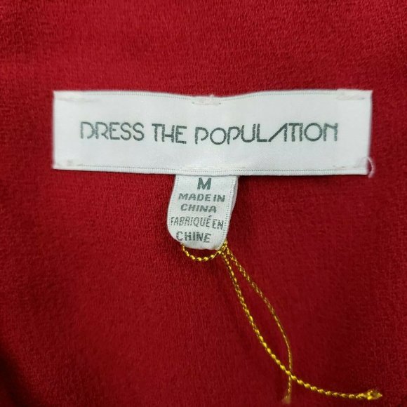 Dress the Population Devon Crepe Midi Dress Womens Medium Red - Picture 8 of 10